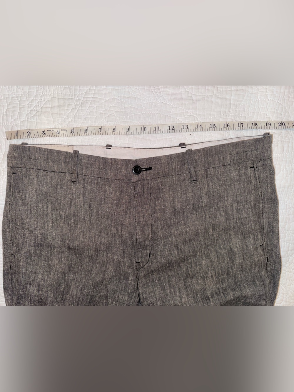 Levi’s Linen Blend Pants Men 36x32 Gray Slim Straight Casual Lightweight - Picture 8 of 9
